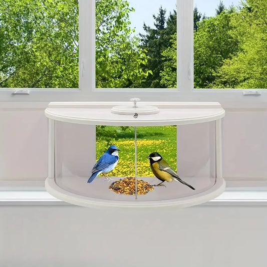 Window Bird Feeder With 180 Clear View Recessed Mount