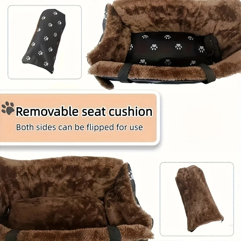 Portable Dog Car Seat Booster With Headrest And Armrests