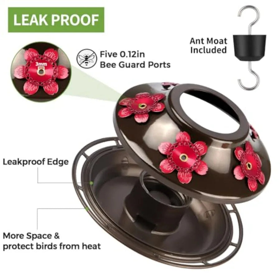 Hummingbird Feeder With Ant Moat And Bee Proof Ports