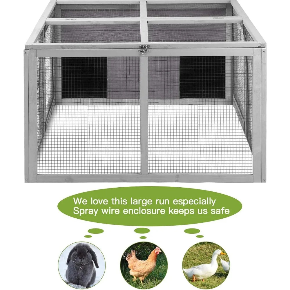 Indoor Rabbit Hutch With Large Outdoor Run For Small Animals