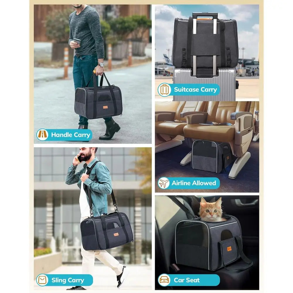 Soft Cat Carrier With Cushioned Comfort And Airline Approved
