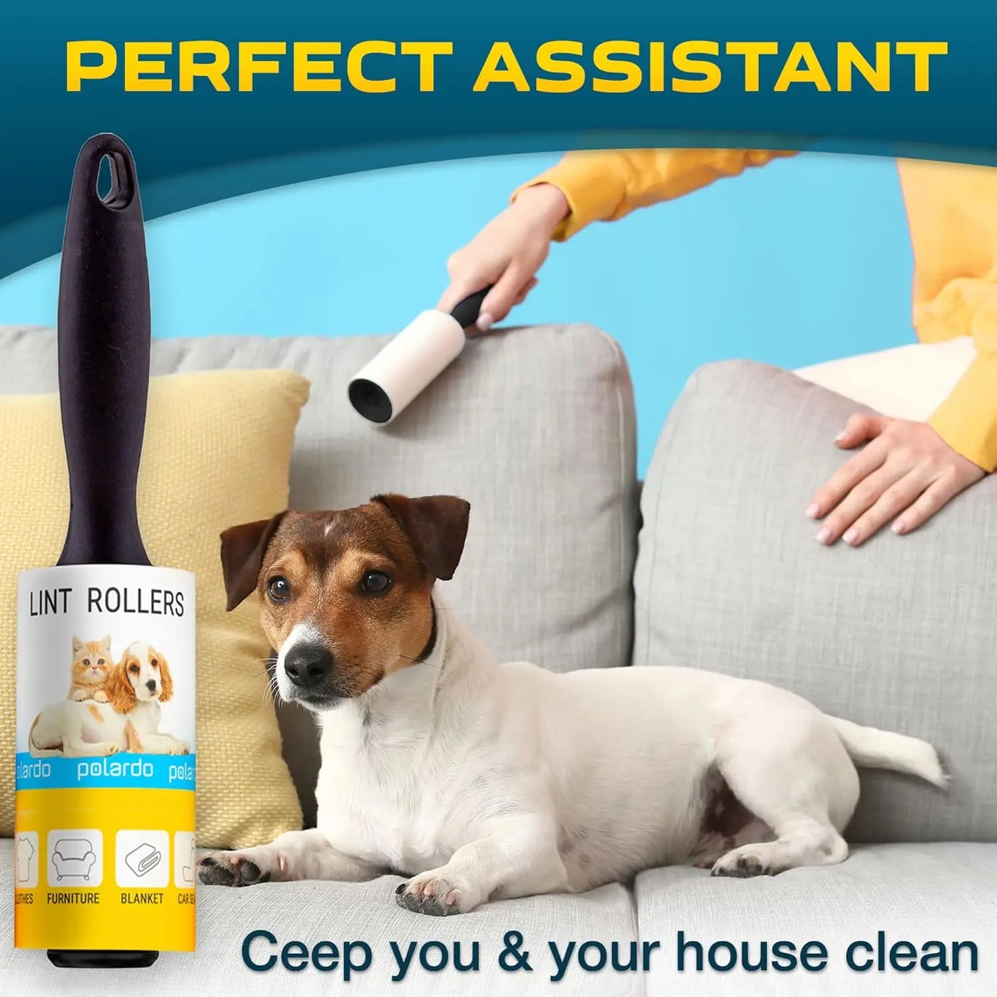 Pet Hair Lint Rollers Set of 5 Large Sticky Rollers for Clothes