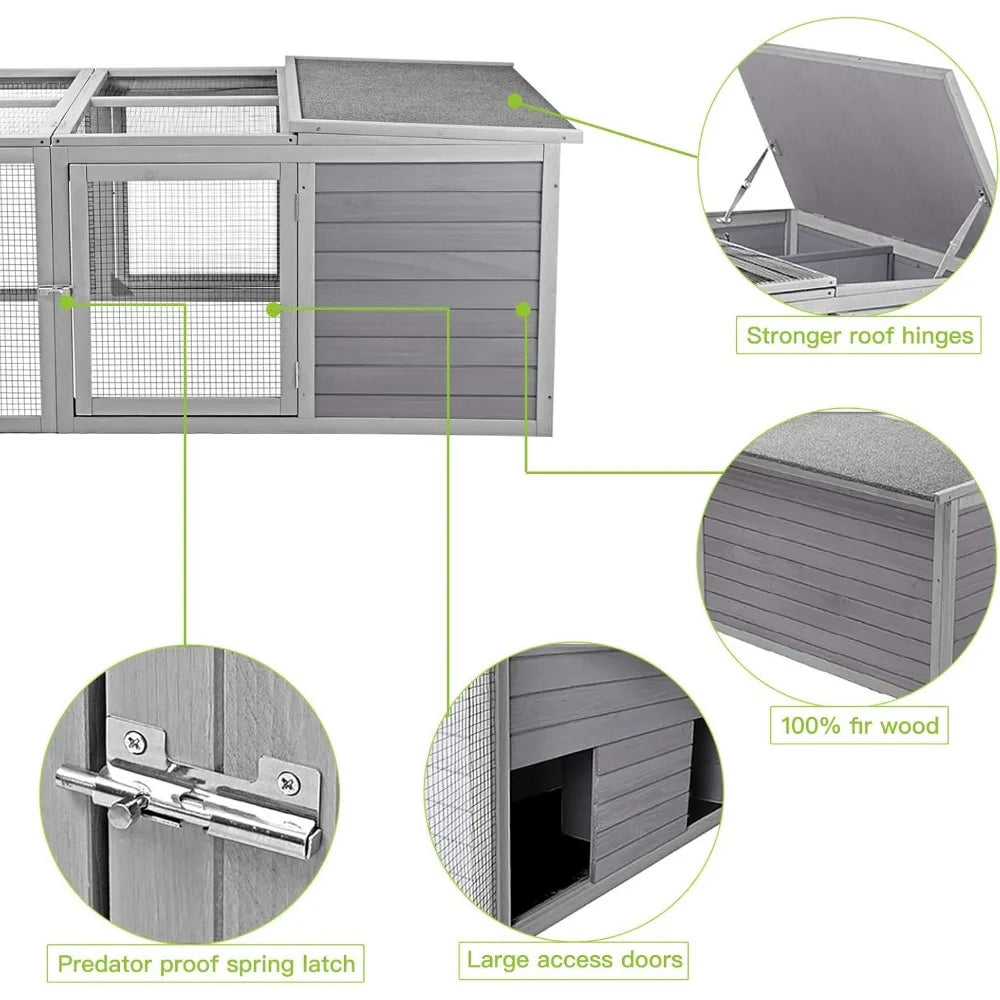 Indoor Rabbit Hutch With Large Outdoor Run For Small Animals