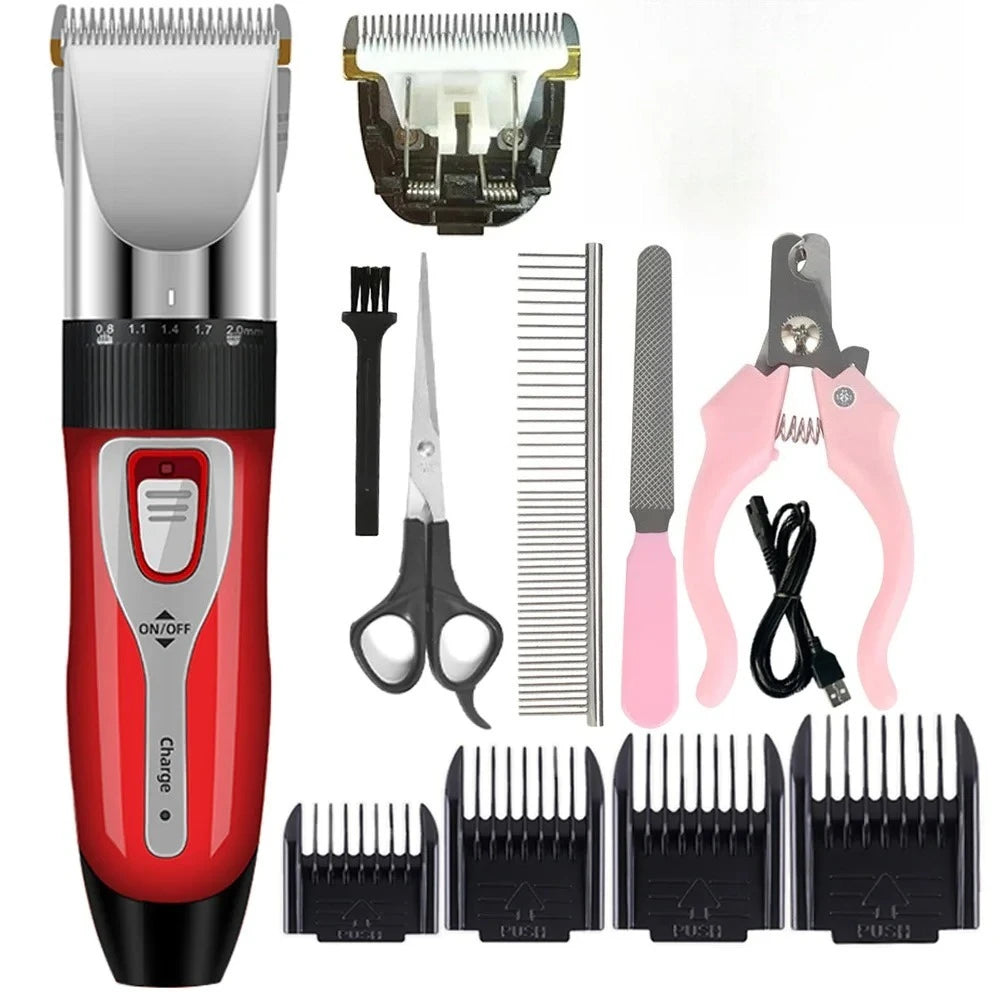 Cordless Pet Hair Clipper Kit For Dogs Cats Rabbits Grooming
