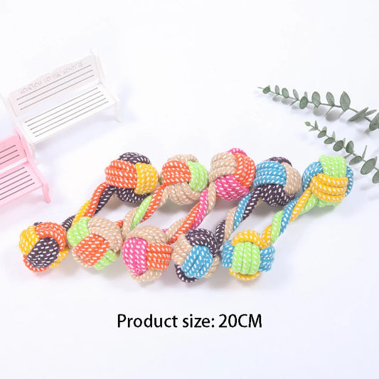 VZZ Interactive Cotton Rope Dog Ball Chew Toy Puppy