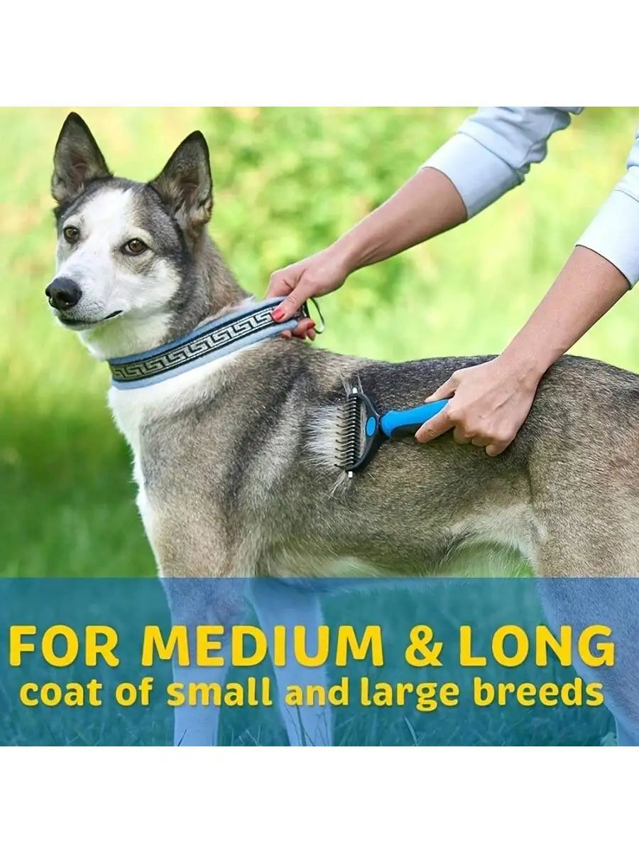 Pet Fur Cutter Double Sided Grooming Brush For Dogs