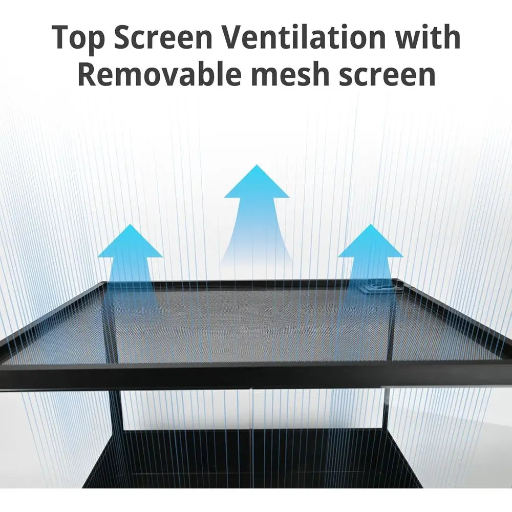 Tempered Glass Reptile Tank With Double Doors And Top Vent