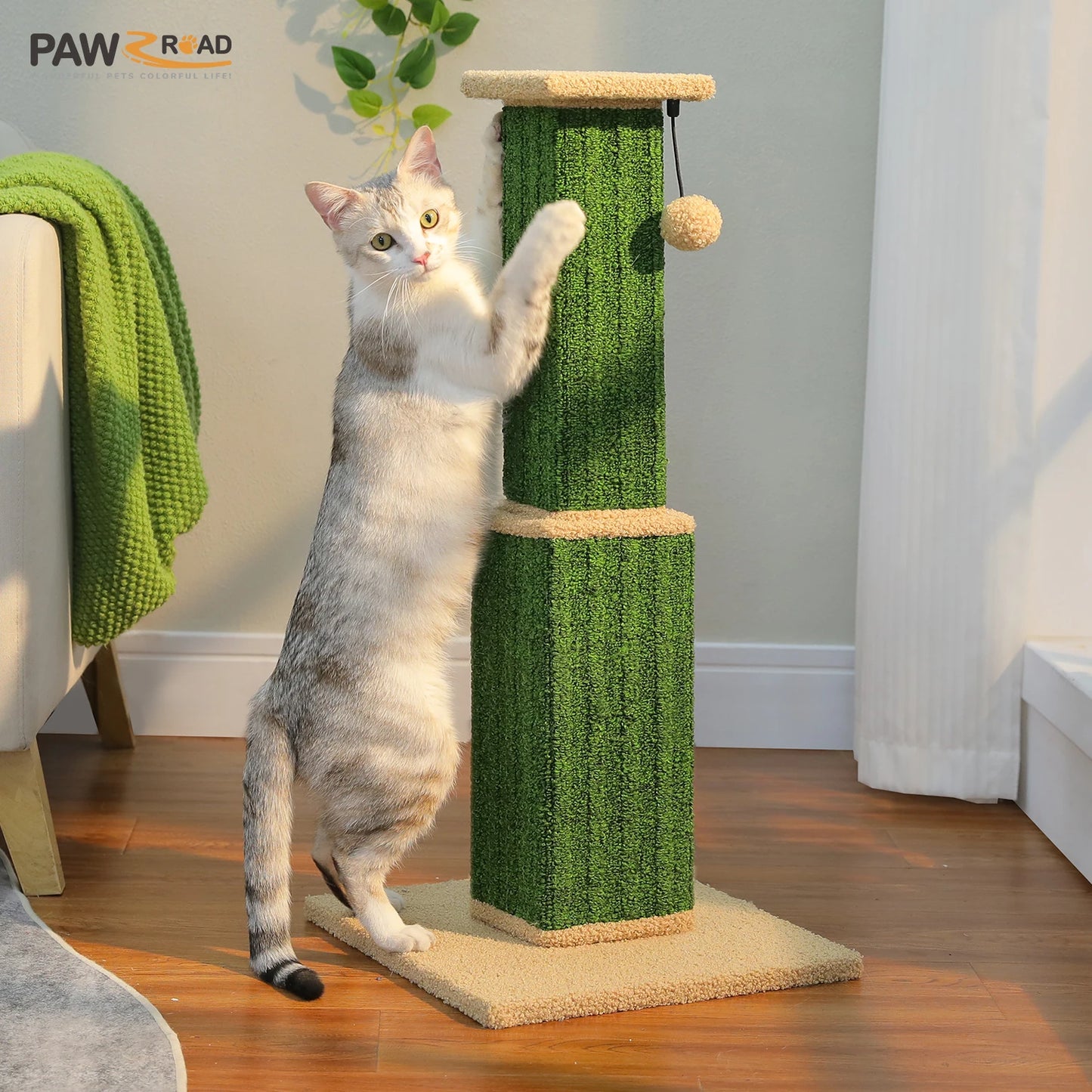 PAWZ Road Large Cat Scratching Post With Sisal Ball Toy