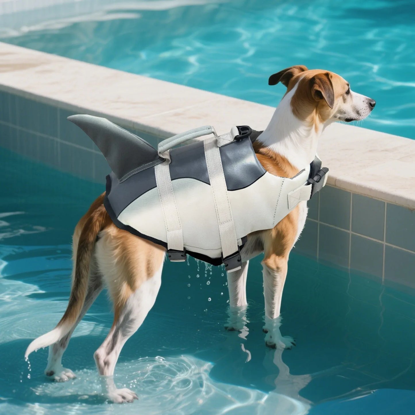 Durable Dog Life Jacket With Handle For Buoyancy Safety