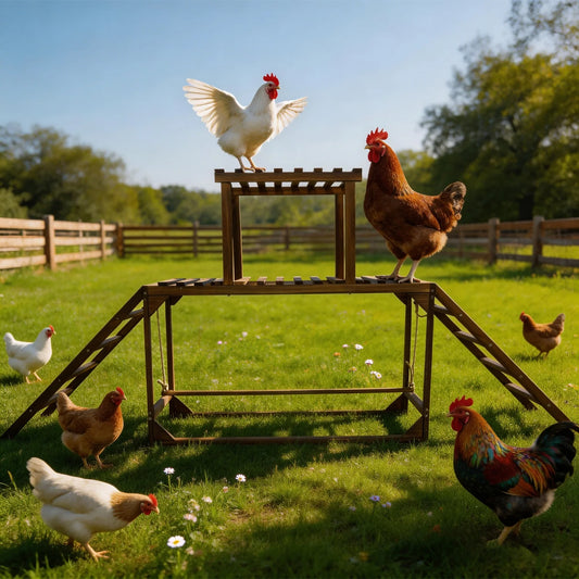 Bingopaw Pine Wood Chicken Perch Swing And Roosting Ladder