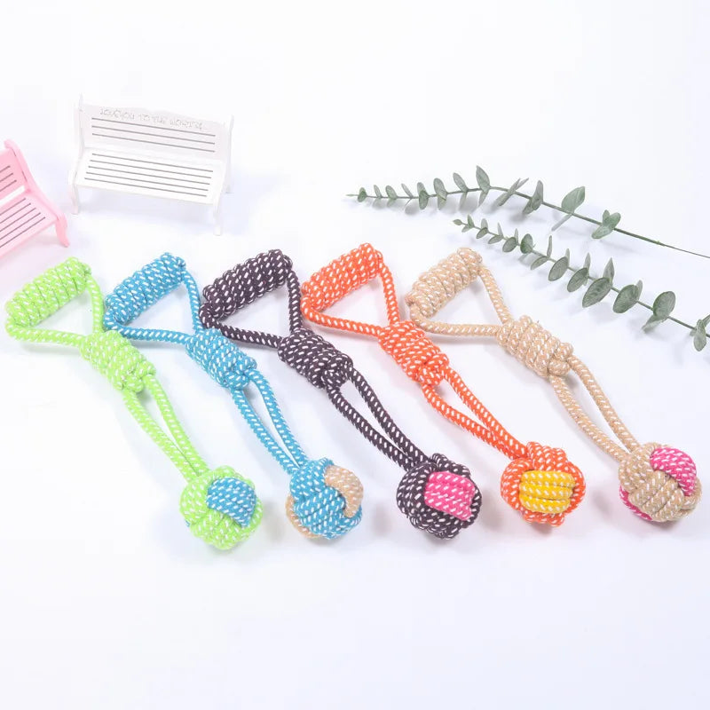 VZZ Interactive Cotton Rope Dog Ball Chew Toy Puppy