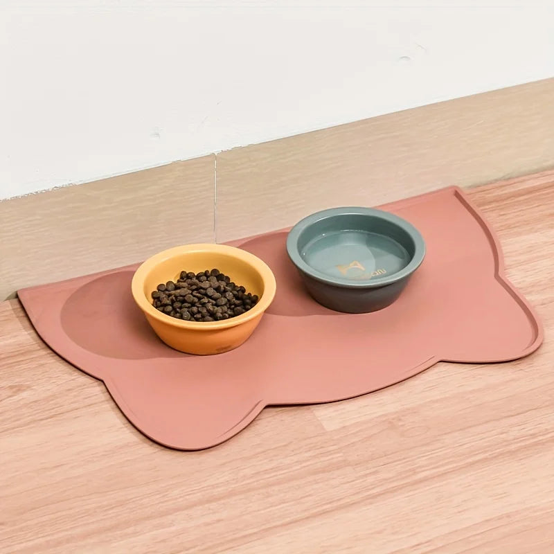 Cat And Dog Feeding Mat Silicone Waterproof With Raised Edge