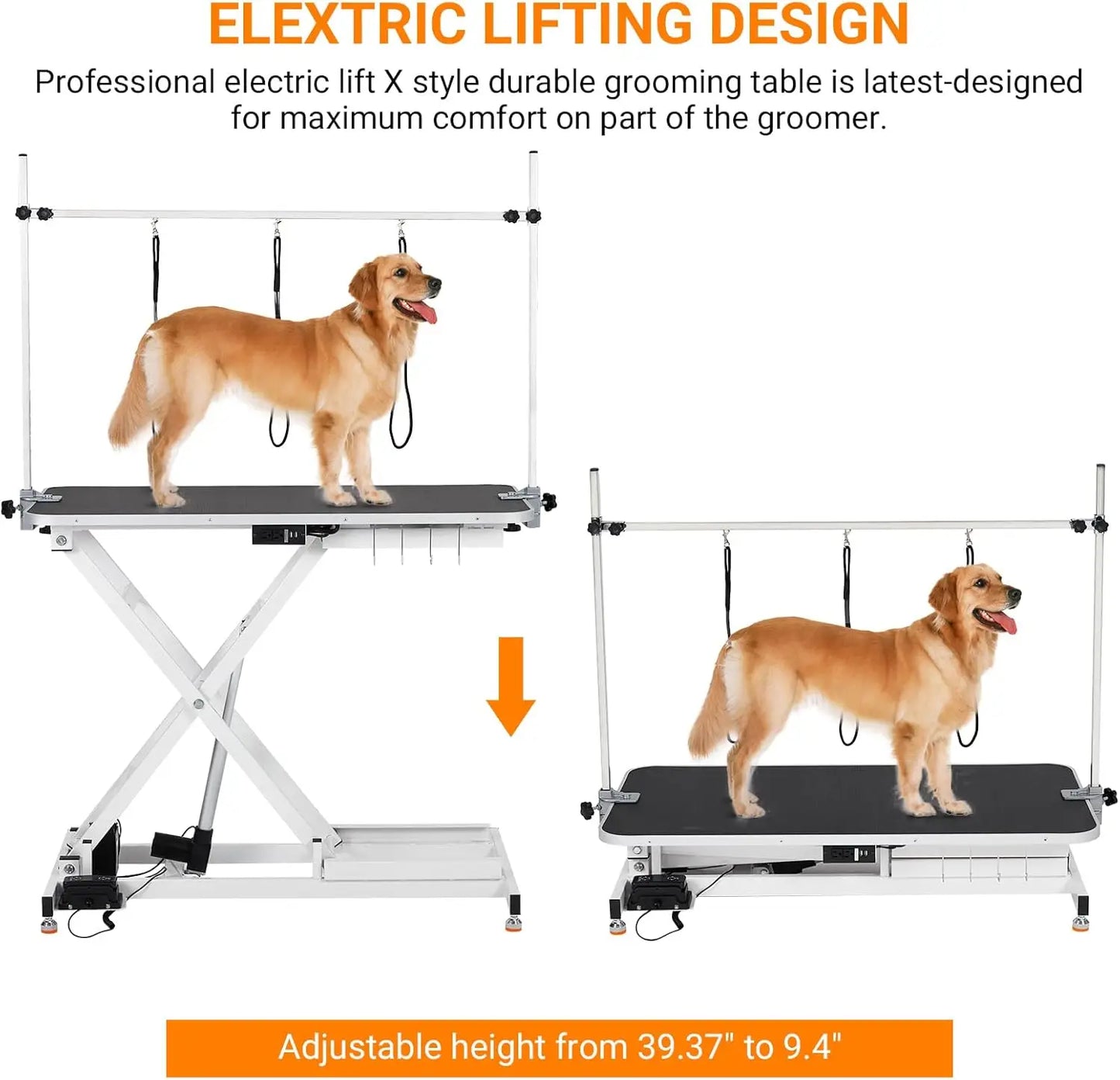 Electric Pet Grooming Table With Overhead Arm And 264 Lbs