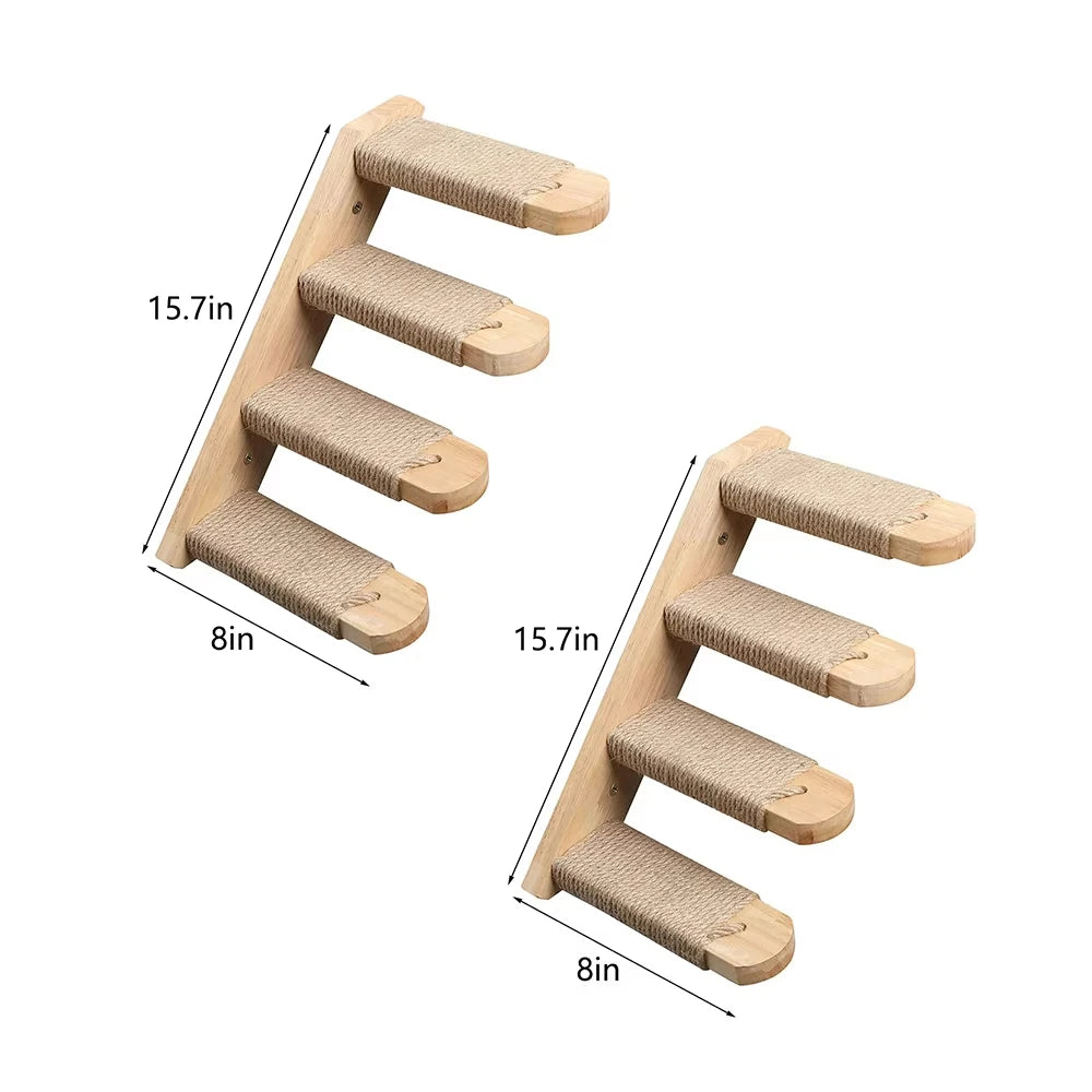 Wall Mounted Cat Rope Bridge With Sisal Climbing For Cats