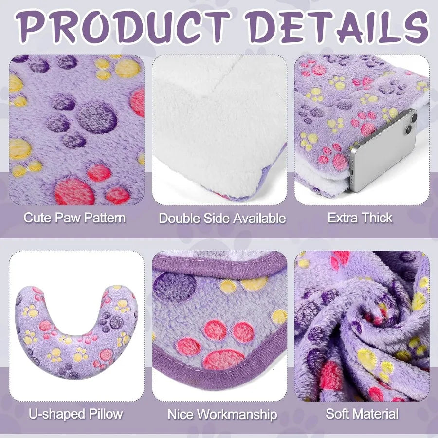 Indoor Cat Bed Mat With Blanket And U Shaped Pillow
