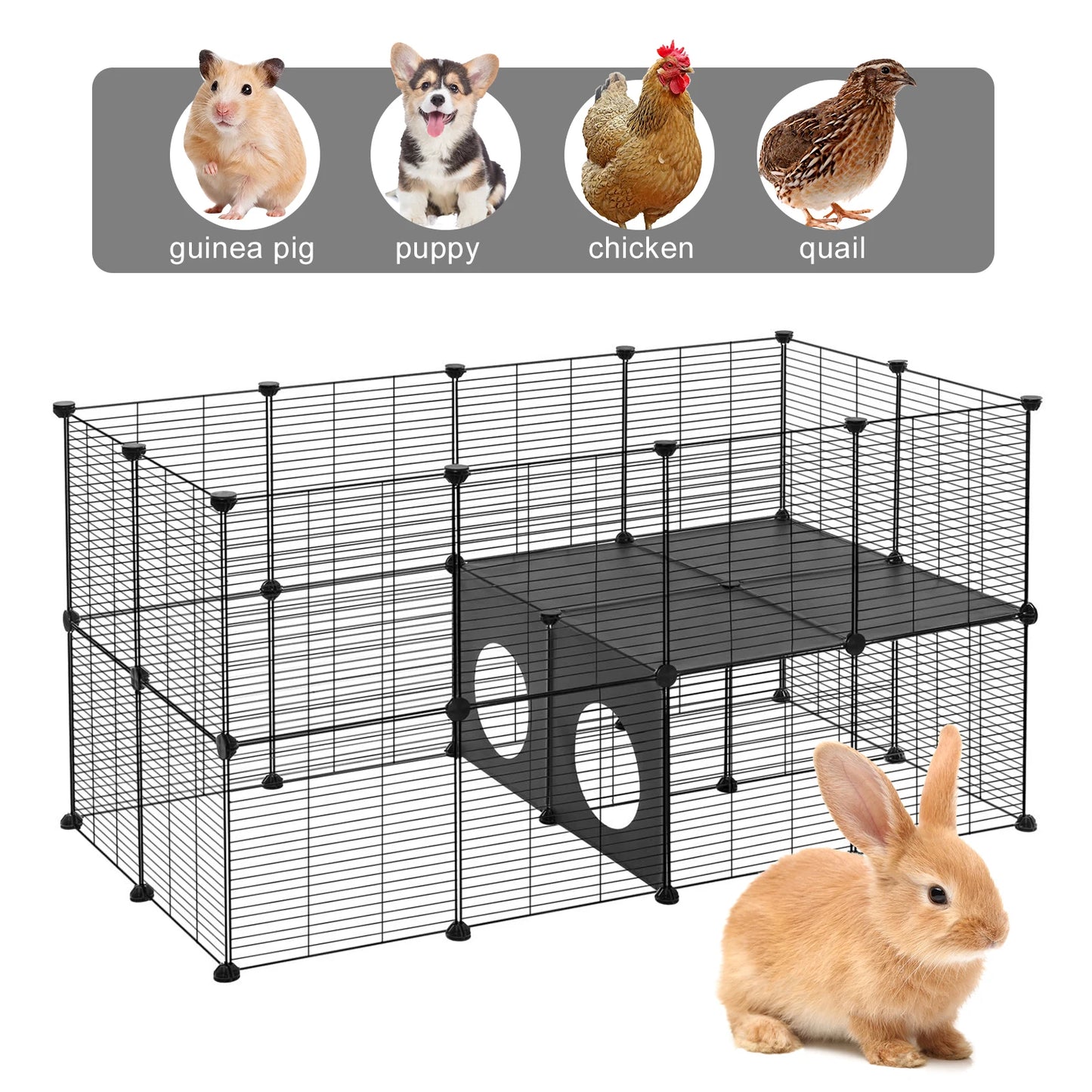 Portable Metal Small Animal Playpen For Guinea Pigs And Rabbits