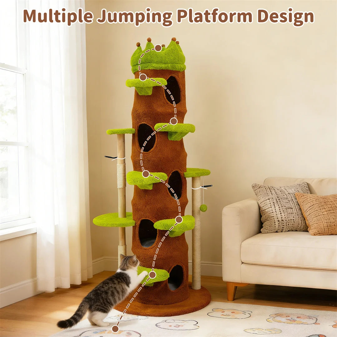 BINGOPAW Multi Level Indoor Cat Tower With Scratching Posts